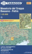 Tabacco Editrice Wanderkarten: Tabacco topographische Wanderkarte Massiccio del Grappa - Bassano - Feltre