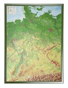 Mario Engelhardt, André Markgraf - Deutschland, Reliefkarte, Groß, mit Holzrahmen. Germany