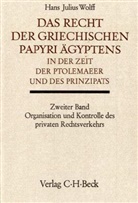 Hans J. Wolff, Hans Julius Wolff - Handbuch der Altertumswissenschaft - Abt. 10 Teil 5,2: Das Recht der griechischen Papyri Ägyptens in der Zeit der Ptolemäer und des Prinzipats Bd. 2: Organisation und Kontrolle des privaten Rechtsverkehrs. Tl.2