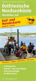 PublicPress Rad- und Wanderkarten: PublicPress Rad- und Wanderkarte Ostfriesische Nordseeküste, Westlicher Teil
