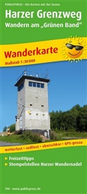 PublicPress Wanderkarten: PublicPress Wanderkarte Harzer Grenzweg - Wandern am 'Grünen Band'