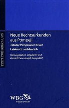 Joseph G. Wolf, Joseph Georg Wolf - Neue Rechtsurkunden aus Pompeji. Tabulae Pompeianae Novae