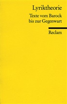 Ludwi Völker, Ludwig Völker - Lyriktheorie. Texte vom Barock bis zur Gegenwart