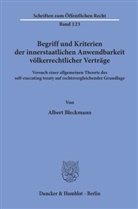 Albert Bleckmann - Begriff und Kriterien der innerstaatlichen Anwendbarkeit völkerrechtlicher Verträge.