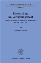 Rudolf Mackeprang - Ehrenschutz im Verfassungsstaat.