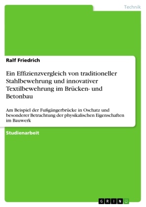 Ralf Friedrich - Ein Effizienzvergleich von traditioneller Stahlbewehrung und innovativer Textilbewehrung im Brücken- und Betonbau Am Beispiel der Fußgängerbrücke in Oschatz und besonderer Betrachtung der physikalischen Eigenschaften im Bauwerk