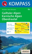Kompass Karten: Kompass Karte Gailtaler Alpen, Karnische Alpen, Oberdrautal