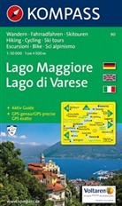 KOMPASS-Karten GmbH - Kompass Karten: Kompass Karte Lago Maggiore, Lago di Varese