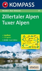 Kompass Karten: Kompass Karte Zillertaler Alpen, Tuxer Alpen