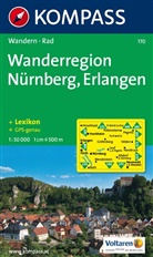 KOMPASS-Karte GmbH, KOMPASS-Karten GmbH, KOMPASS-Karten GmbH - Kompass Karten: KOMPASS Wanderkarte 170 Wanderregion Nürnberg - Erlangen 1:50.000