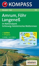 Kompass Karten: Kompass Karte Amrum, Föhr, Langeneß im Nationalpark Schleswig-Holsteinisches Wattenmeer