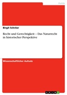 Birgit Schröer - Recht und Gerechtigkeit - Das Naturrecht in historischer Perspektive
