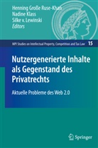 Henning Grosse Ruse-Khan, Nadin Klass, Nadine Klass, Silke von Lewinski, Silke von Lewinski - Nutzergenerierte Inhalte als Gegenstand des Privatrechts
