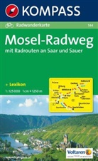 Kompass Karten: Kompass Karte Mosel-Radweg mit Radrouten an Saar und Sauer