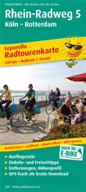 PublicPress Radwanderkarten: PublicPress Leporello Radtourenkarte Rhein-Radweg 5 Köln - Rotterdam. Tl.5
