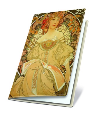 Thiele,  Thiele Verlag - Notizbüchlein Reverie - Liniert. Blattfarbe: chamois. Dessin: Alphonse Mucha