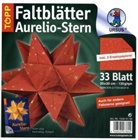 Faltblätter Aurelio-Stern, Sternchen rot/gold, Papierset