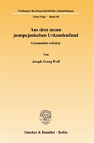 Joseph G. Wolf, Joseph Georg Wolf - Aus dem neuen pompejanischen Urkundenfund