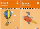 Zebra: 4. Schuljahr, Arbeitsheft Sprache / Arbeitsheft Lesen und Schreiben, 2 Tle.