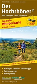 PublicPress Wanderkarten: PUBLICPRESS Leporello Wanderkarte Der Hochrhöner, Bad Kissingen - Bad Salzungen