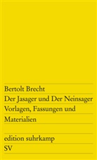 Bertolt Brecht, Pete Szondi, Peter Szondi - Der Jasager und Der Neinsager; .