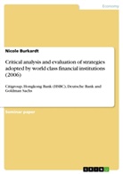 Nicole Burkardt - Critical analysis and evaluation of strategies adopted by world class financial institutions (2006)