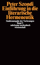 Peter Szondi, Bollack, Bollack, Jean Bollack, Hele Stierlin, Helen Stierlin - Studienausgabe der Vorlesungen in 5 Bänden