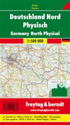 Freytag-Berndt und Artaria KG, Freytag-Bernd und Artaria KG, Freytag-Berndt und Artaria KG - Freytag Berndt Poster, mit Metallstäben: Deutschland Nord physisch, metallbestäbt in Rolle