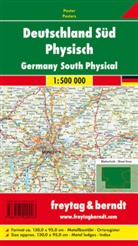 Freytag-Berndt und Artaria KG, Freytag-Bernd und Artaria KG, Freytag-Berndt und Artaria KG - Freytag Berndt Poster, mit Metallstäben: Deutschland Süd physisch, 1:500.000, Poster metallbestäbt. Germany South Physical
