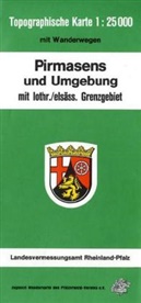 Topographische Karten Rheinland-Pfalz: Topographische Karte Rheinland-Pfalz Pirmasens und Umgebung