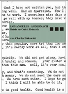 Charles Bukowski, Charles Bukowski - Los Angeles - Andernach