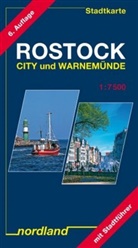 Peter Kast - Nordland Karten: Nordland Karte Rostock City und Warnemünde, Stadtkarte