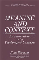 Hans Hörmann, Rober E Innis, Robert E Innis, Robert E. Innis - Meaning and Context