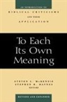 Stephen R. Haynes, Steven L. McKenzie - To Each Its Own Meaning, Revised and Expanded