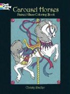 Coloring Books, Shaffer, Caroline Shaffer, Christy Shaffer - Carousel Horses Stained Glass Coloring Book