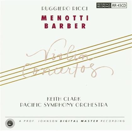 Menotti, Samuel Barber (1910-1981), Keith Clark, Ruggiero Ricci & Pacific Symphony Orchestra - Violin Concertos