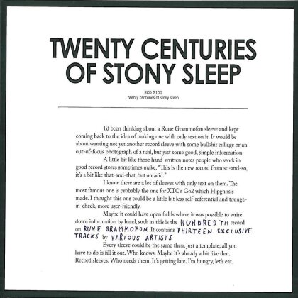 Various - Twenty Centuries Of Stony Sleep (LP)