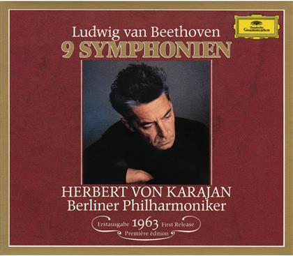 Berliner Philharmoniker, Ludwig van Beethoven (1770-1827) & Herbert von Karajan - 9 Symphonien - Erstausgabe 1963 (5 CDs)