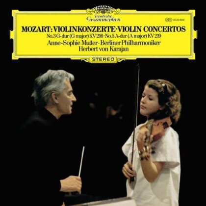 Wolfgang Amadeus Mozart (1756-1791), Herbert von Karajan & Anne-Sophie Mutter - Violinkonzerte - Violin Concertos No. 3 G-dur KV216, No. 5 A-dur KV219 (LP)
