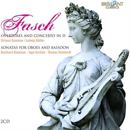 Thomas Reinhardt, Virtuosi Saxoniae, Bernhard Glaetzner, Johann Friedrich Fasch (1688-1758), Ludwig Güttler, … - Overtures and Concertos in D / Sonatas for Oboes and Bassoon (2 CD)