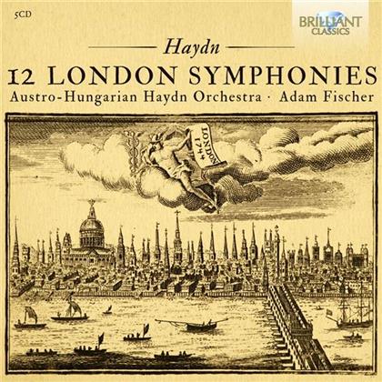 Joseph Haydn (1732-1809), Adam Fischer & Austro Hungarian Haydn Orchestra - 12 London Sinfonien - Brilliant (5 CDs)
