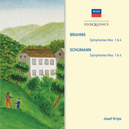 Johannes Brahms (1833-1897), Robert Schumann (1810-1856), Josef Krips, Wiener Philharmoniker & The London Symphony Orchestra - Brahms - Symphonies 1 & 4, Schumann - Symphonies 1 & 4 - Eloquence (2 CDs)