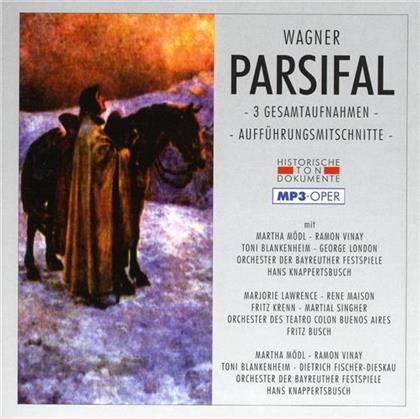 Martha Mödl, Ramon Vinay, Toni Blankenheim, George London, … - Parsifal - Mp3 - 3 Gesamtaufnahmen - Aufführungsausschnitte (2 CD)