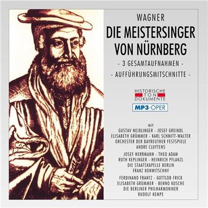 Gustav Neidlinger, Josef Greindl, Elisabeth Grümmer, Karl Schmitt-Walter, … - Die Meistersinger Von Nürnberg - MP3 - 3 Gesamtaufnahmen - Aufführungsmitschnitte (2 CDs)