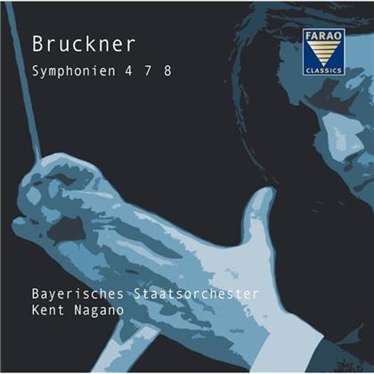 Anton Bruckner (1824-1896), Kent Nagano & Bayerisches Staatsorchester - Sinfonien Nr. 4, 7, 8 - Symphonien 4, 7, 8 - Urfassung 1887 (4 CDs)