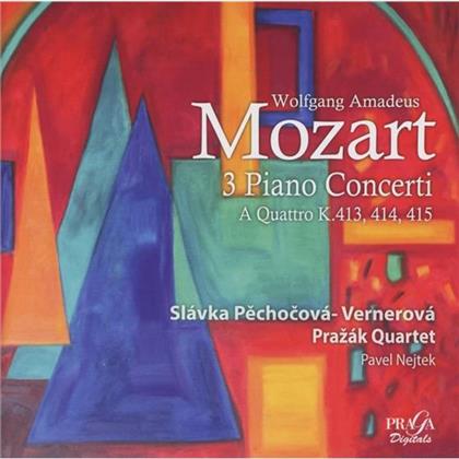 Slavka Pechocova-Vernerova, Prazak Quartet & Wolfgang Amadeus Mozart (1756-1791) - 3 Klavierkonzerte Kv413, Kv414 & Kv415 (Bearb. Fue...) (Hybrid SACD)