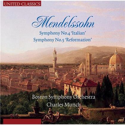 Felix Mendelssohn-Bartholdy (1809-1847), Boston Symphony Orchestra & Charles Munch - Sinfonie Nr4 Italian - Sinfonie Nr5 Reformation