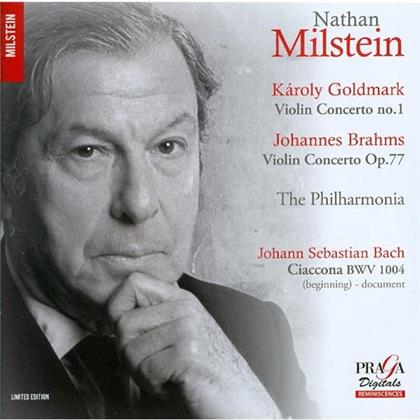 Goldmark, Johannes Brahms (1833-1897), Johann Sebastian Bach (1685-1750), Nathan Milstein & Philharmonia Orchestra London - Violin Concert No. 1 / Violin Concert Op. 77 / Cia (Hybrid SACD)