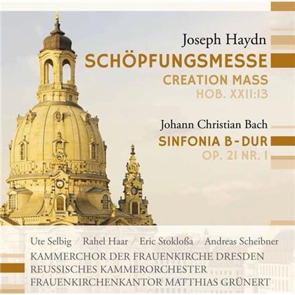 Kammerchor der Dresdener Frauenkirche, Joseph Haydn (1732-1809), Johann Christian Bach (1735-1782) & Matthias Grünert - Creation Mass - Schöpfungsmesse / Sifonia B-Dur op.21 Nr. 1