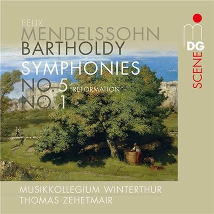 Felix Mendelssohn-Bartholdy (1809-1847), Thomas Zehetmair & Musikkollegium Winterthur - Symphonies No. 5, No. 1 (Hybrid SACD)
